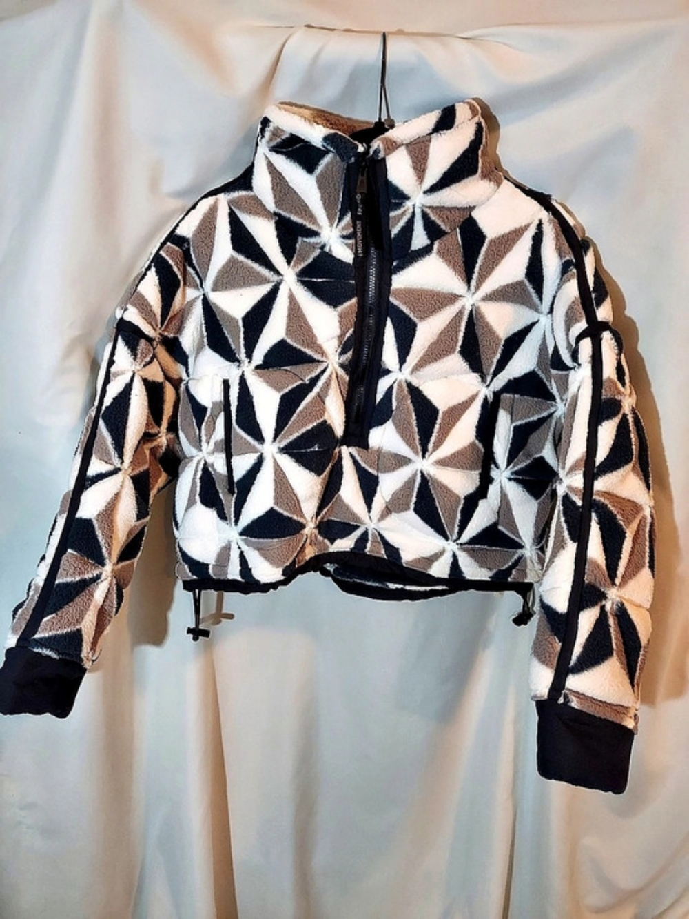 FP Movement Free People Mountain High 3D Printed 1/2 Zip Fleece Size S